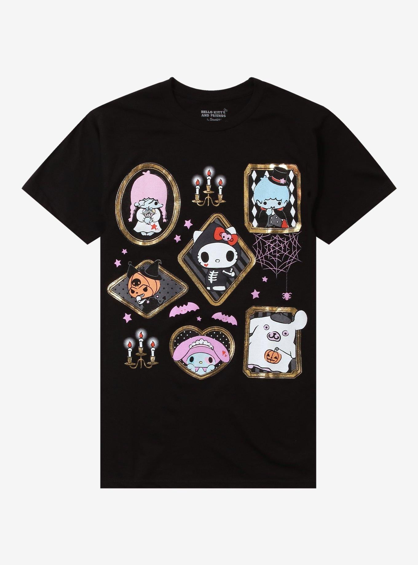 Hello Kitty And Friends Halloween Portraits Puff Print Girls T Shirt T Shirt Comfort Fit Graphic Style