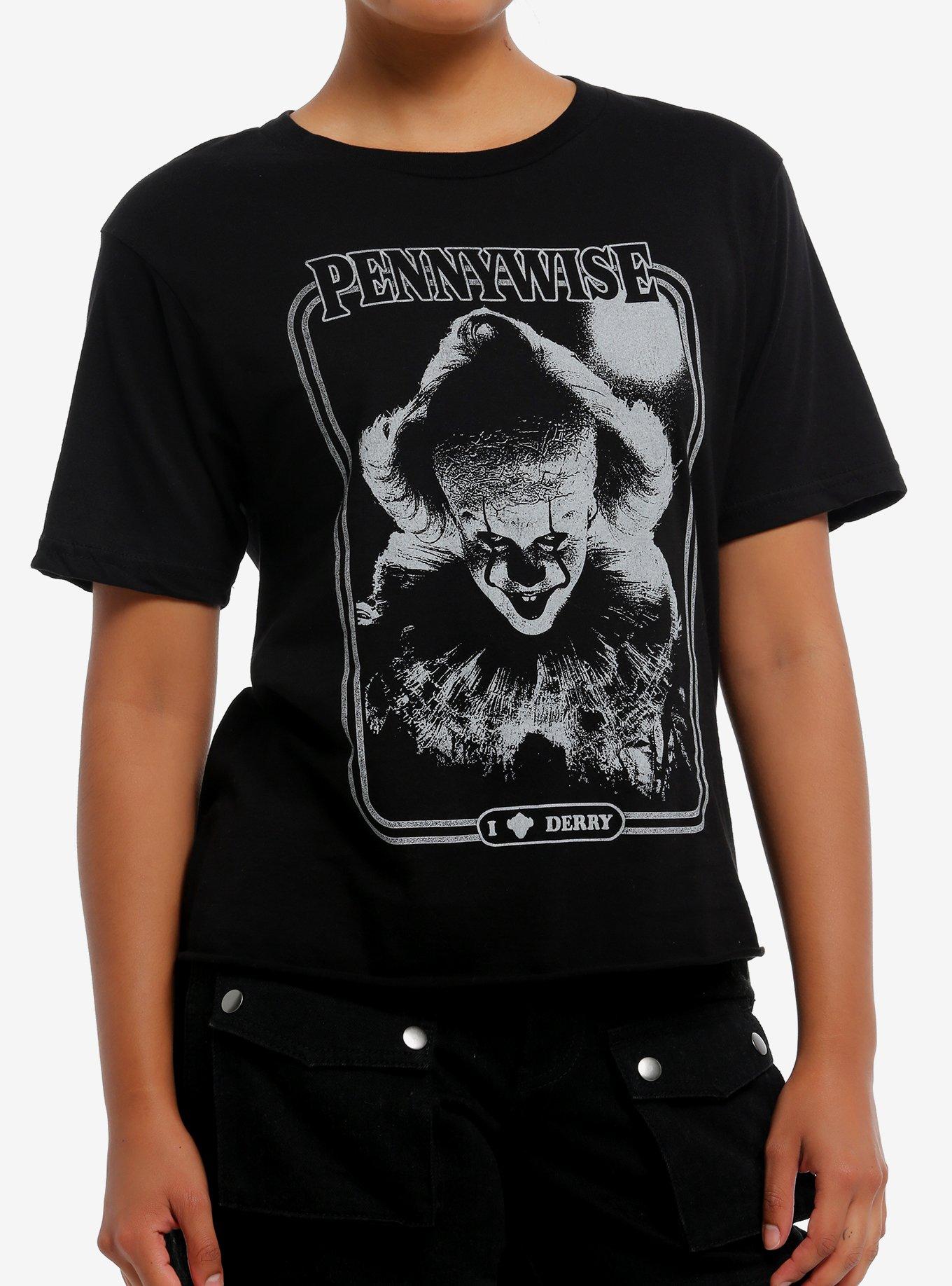 IT Welcome To Derry Pennywise Portrait Crop Girls T Shirt T Shirt Premium Print Urban Look