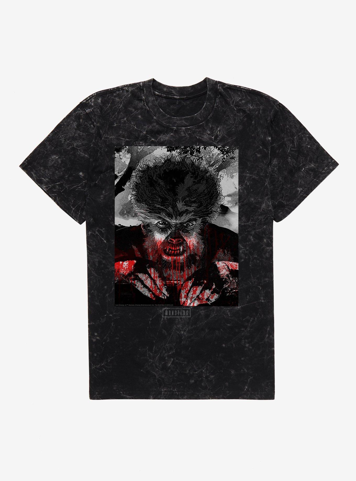 Monsters Wolfman Bloody Mineral Wash T Shirt T Shirt Viral TikTok Urban Look