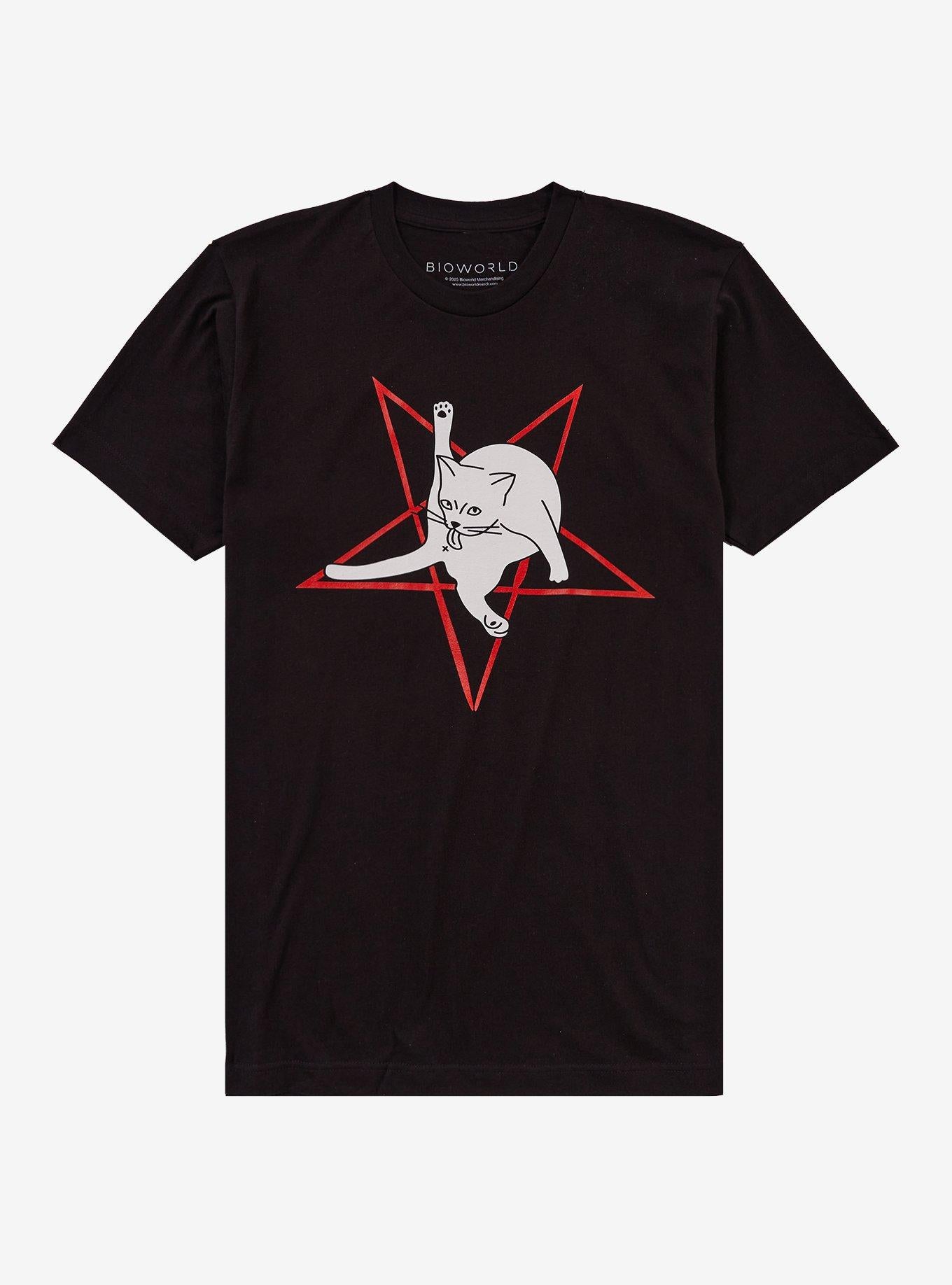 Pentagram Cat Cleaning T Shirt T Shirt Minimal Style