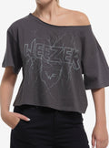 Weezer Lightning Off Shoulder Girls T Shirt T Shirt Premium Print Daily Wear
