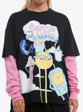 Adventure Time Pink Twofer Long Sleeve T Shirt Long Sleeve T Shirt Clean Design