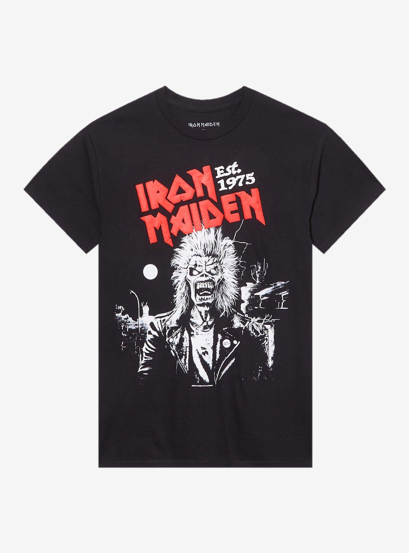 Iron Maiden Eddie Established 1975 Puff Paint T Shirt T Shirt Premium Print