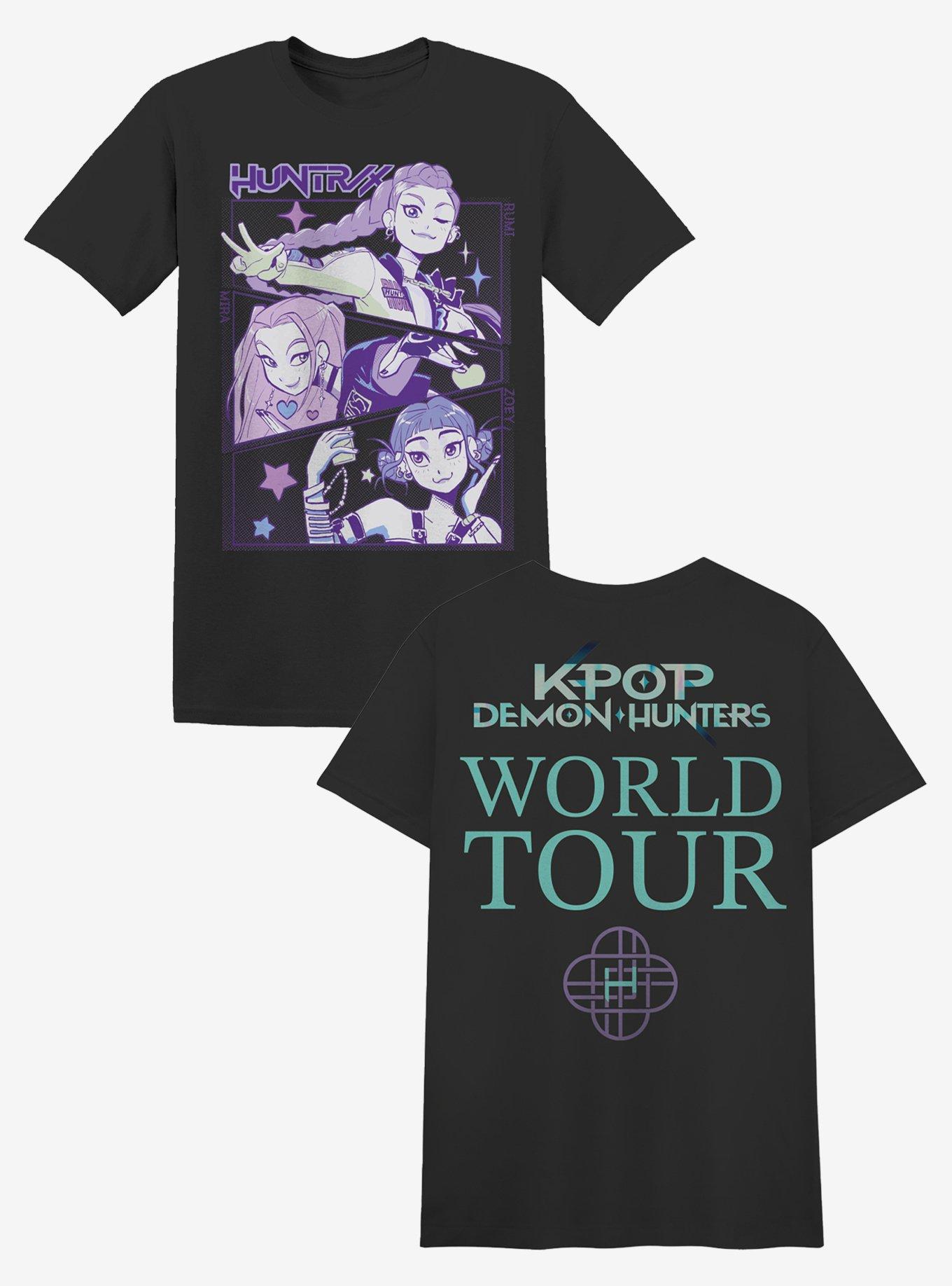 KPop Demon Hunters Huntrix World Tour Double Sided T Shirt T Shirt Comfort Fit Gamer Style