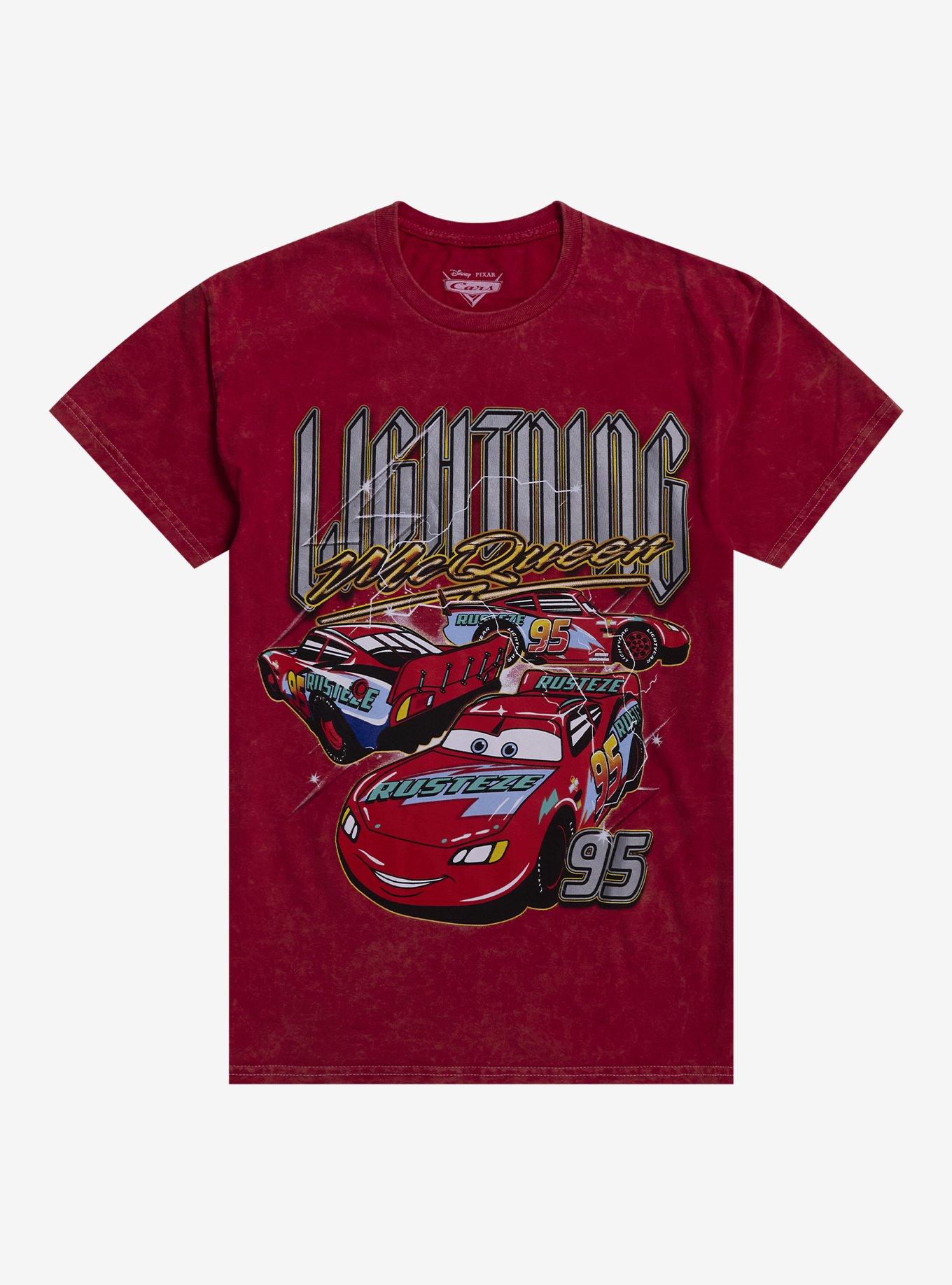 Cars Lightning McQueen Collage Red Wash T Shirt T Shirt US Market