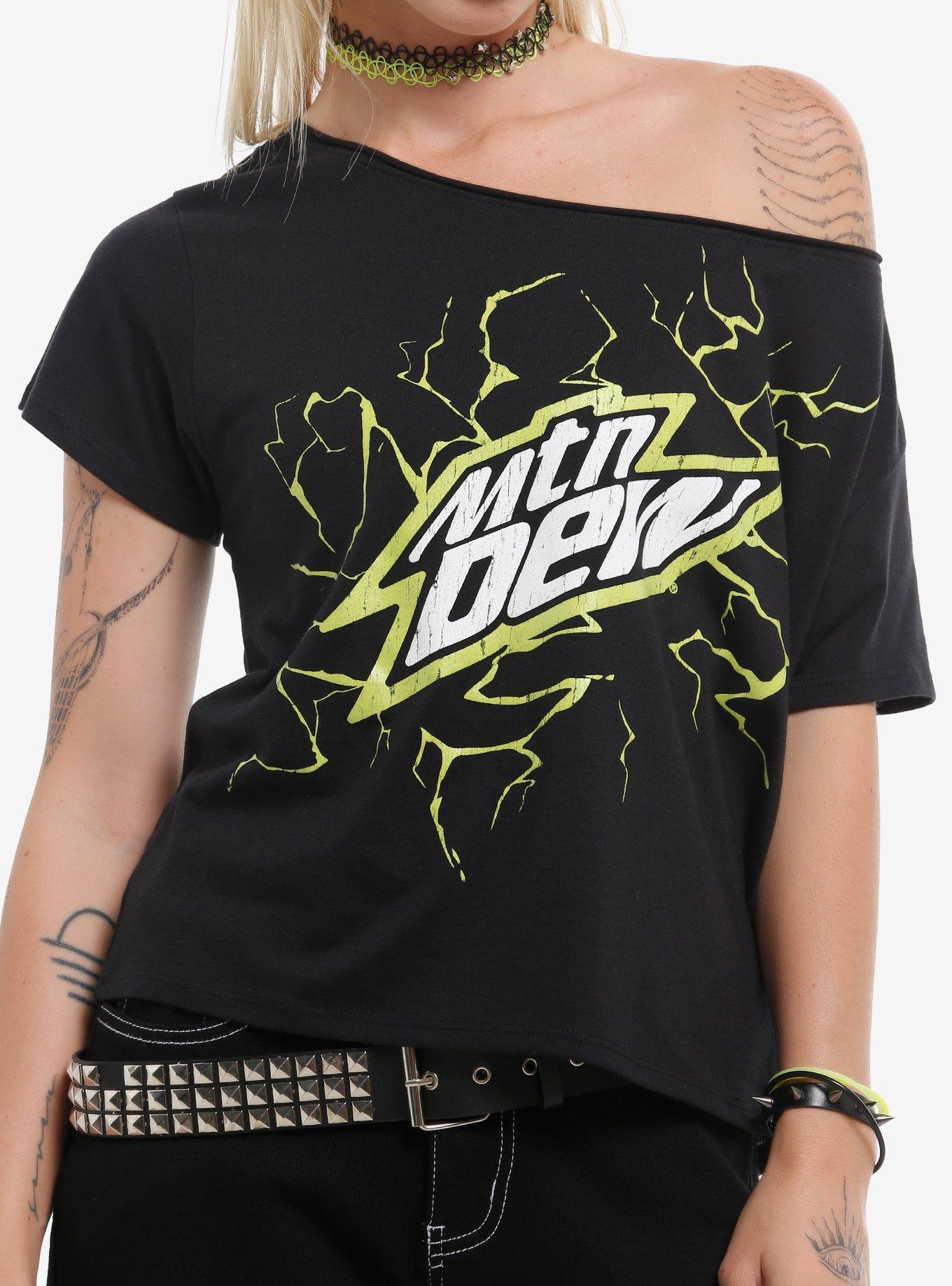 Mountain Dew Lightning Off Shoulder Girls T Shirt T Shirt Trending US Fan Art Style