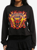 Stranger Things Hellfire Club Girls Crop Long Sleeve T Shirt Long Sleeve T Shirt Gift Ready