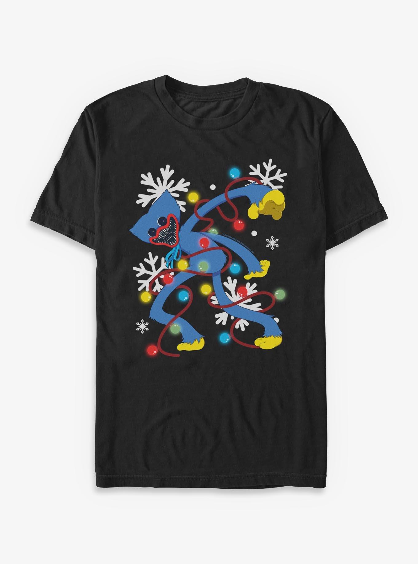 Poppy Playtime Huggy Xmas Lights T Shirt T Shirt High Search Demand Gamer Style