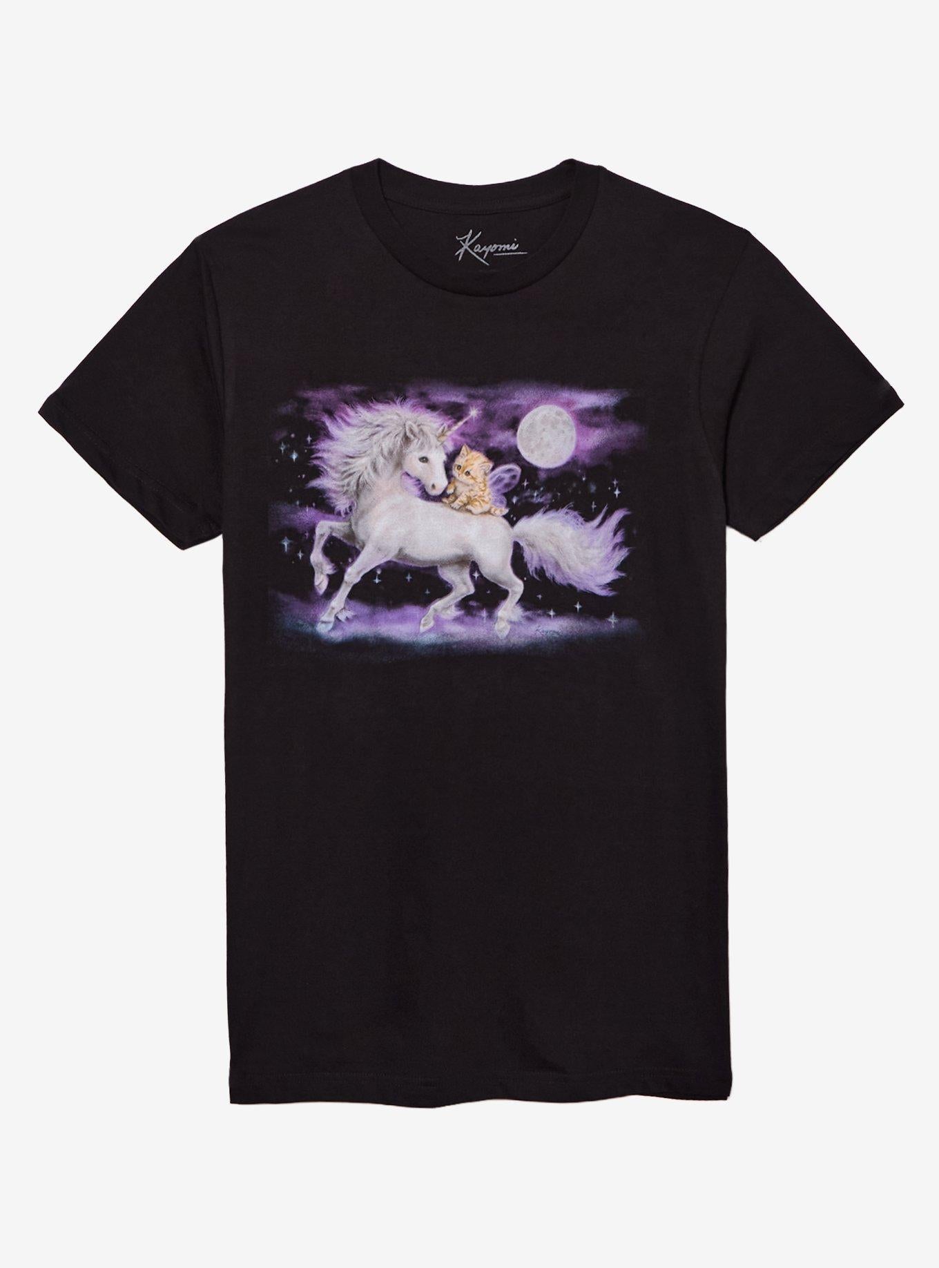 Unicorn Fairy Kitten T Shirt By Kayomi T Shirt Premium Print