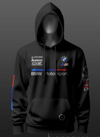 BMW Motorsport Inspired Black Drop Shoulder Hoodie