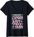 I Saw a Spider But It Was Just a Piece of Yarn Arachnophobia V-Neck