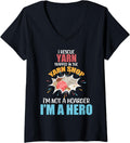 I Rescue Yarn Trapped in Yarn Shop Funny Knitting Crocheting V-Neck