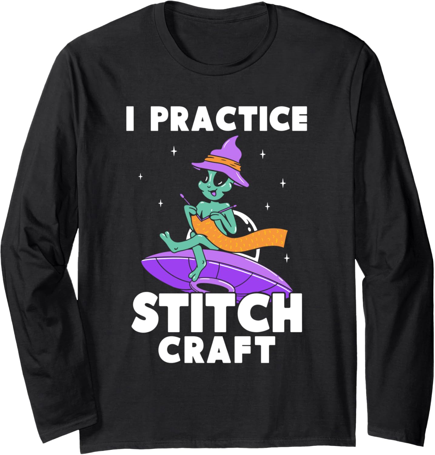 I Practice Stitch Craft Knitting Hobby Knitter Knit Yarn Long Sleeve
