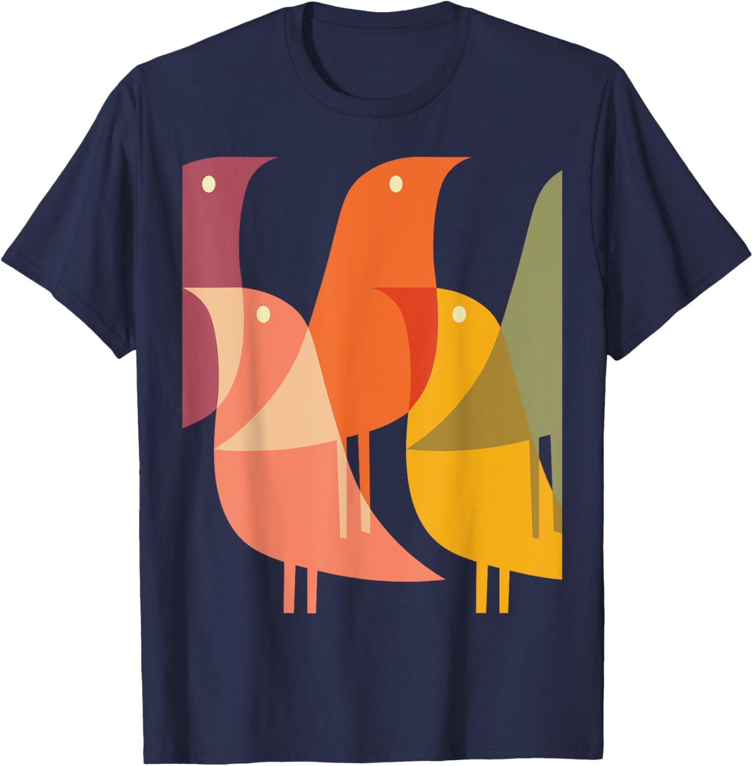 Bird Print Art Deco 60s Style Minimal Hippy Retro Cool Apparel Vintage Illustration