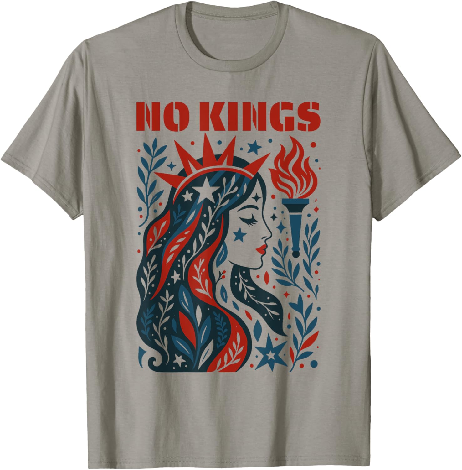No Kings Retro Patriotic Woman Liberty Art 4th Of July Apparel Aesthetic Wall Art