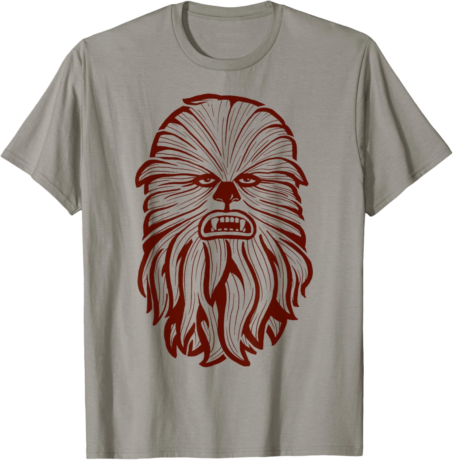 Chewbacca Head 70 s Retro Line Art Graphic T Shirt T Shirt Classic Poster Look