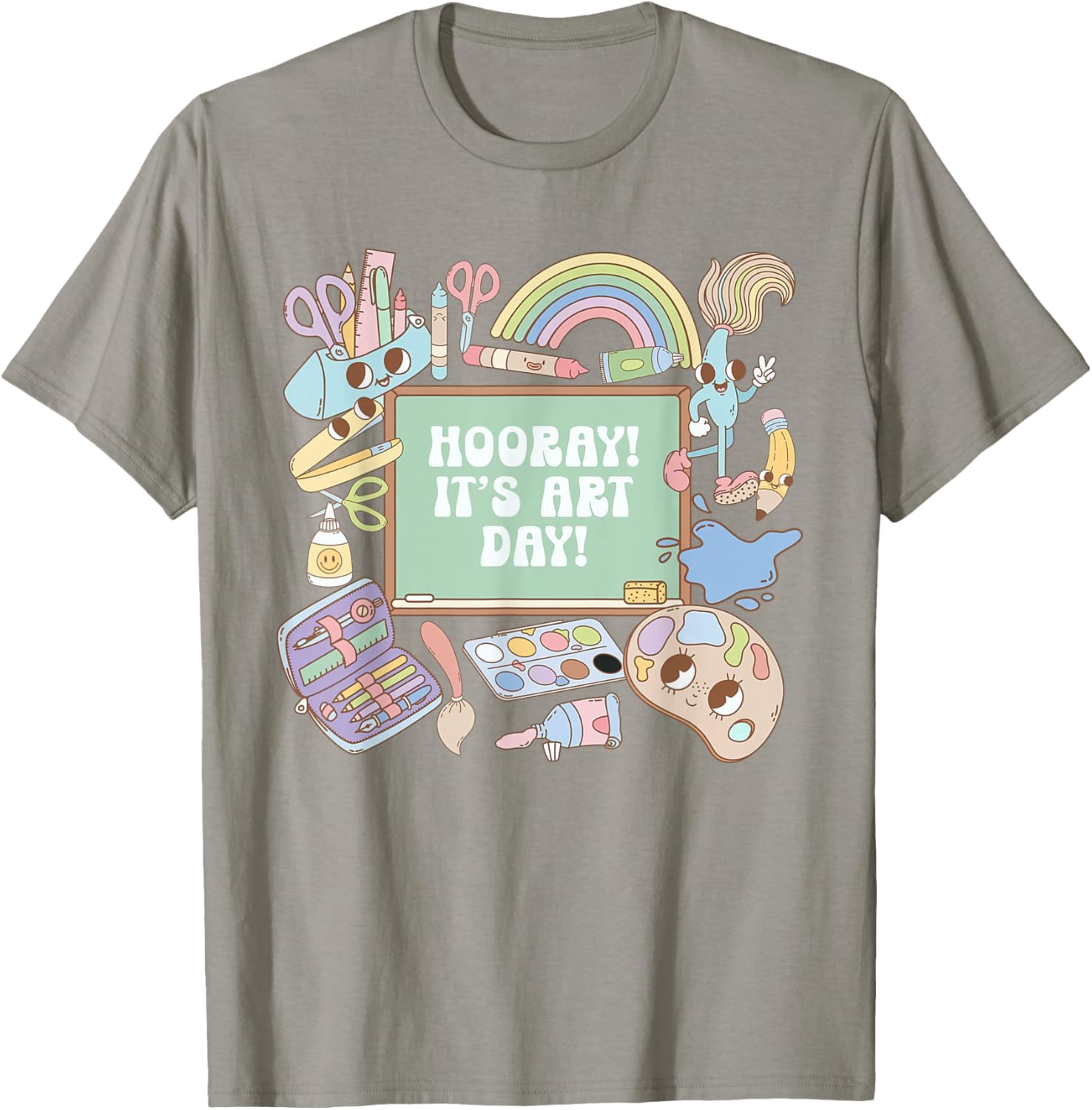 Retro Hooray It s Art Day Art Teacher Back To School Women Apparel Classic Poster Look
