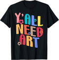 Yall Need Art Teacher Back To School Groovy Retro Teaching Men Women Apparel Aesthetic Wall Art