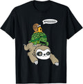 Sloth Turtle Snail Piggyback Animal Running Wild Apparel Premium Print US Top Pick