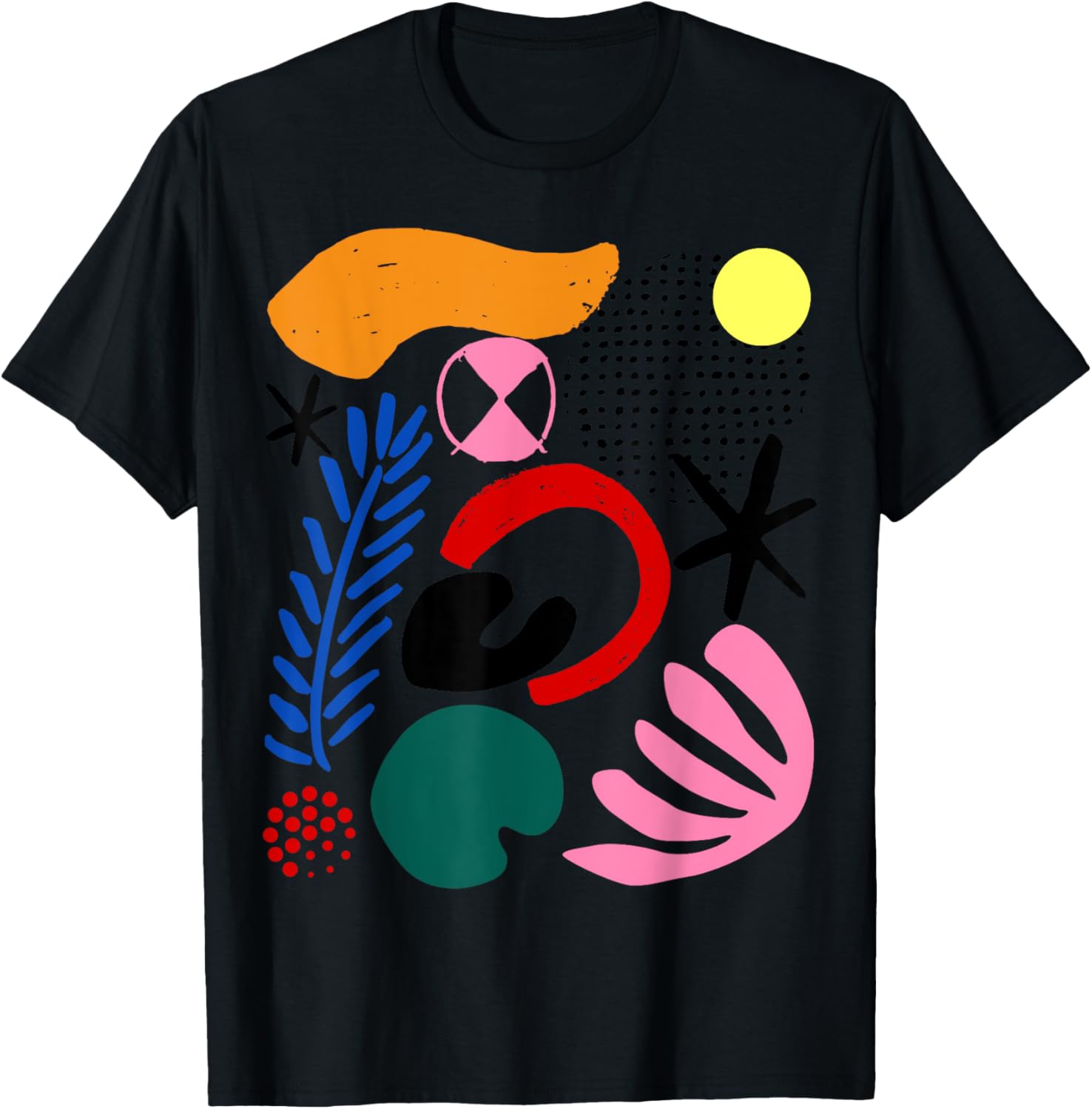 Abstract Gestural Organic Fluid Shapes ART GIFT Modernist Apparel Vintage Illustration