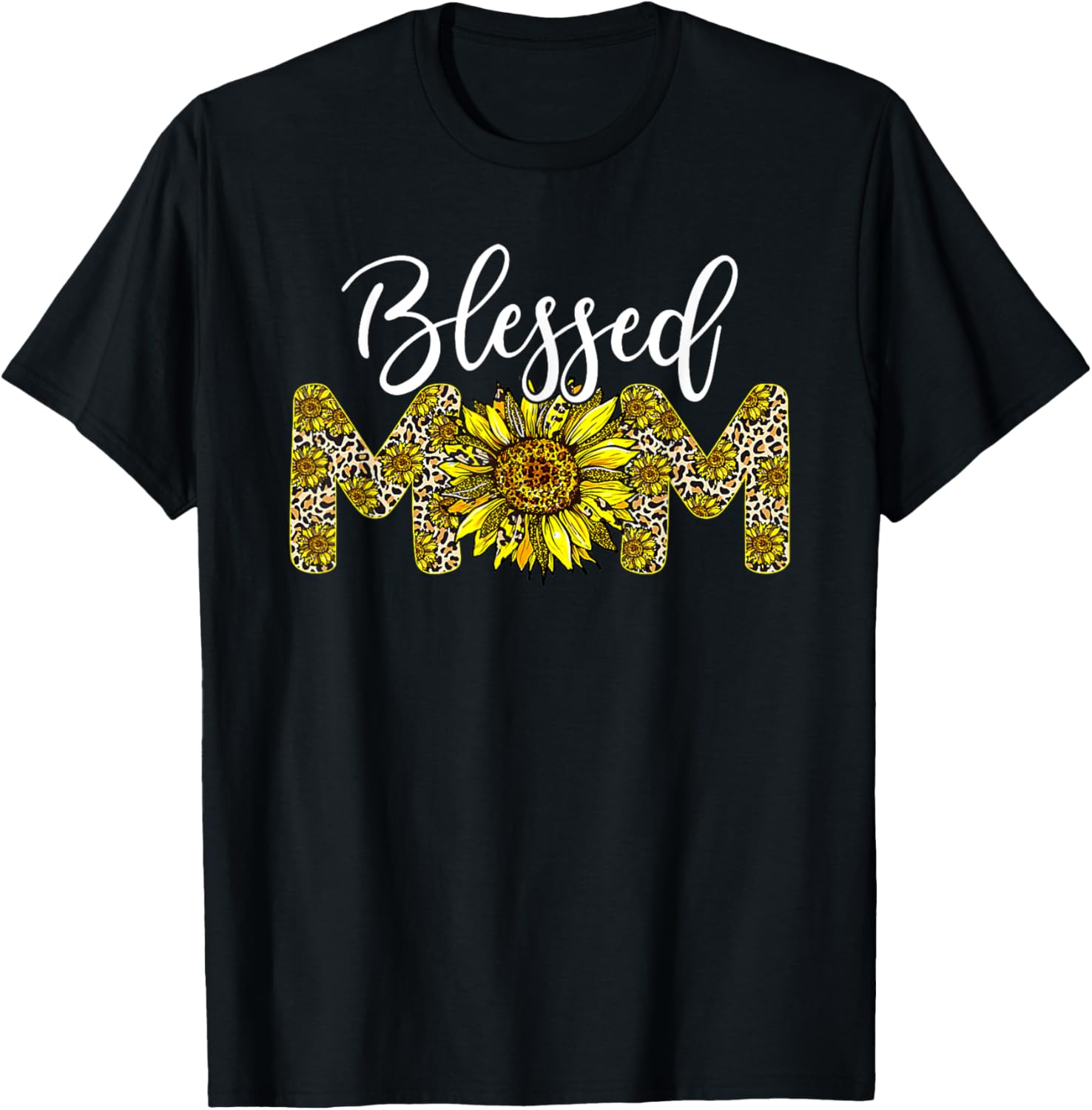 Leopard Blessed Mom Sunflower Mom Life Mother's Day Women
