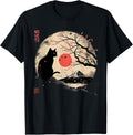 Black Cat Vintage Japan Art Japanese Theme Retro Print Apparel Classic Poster Look
