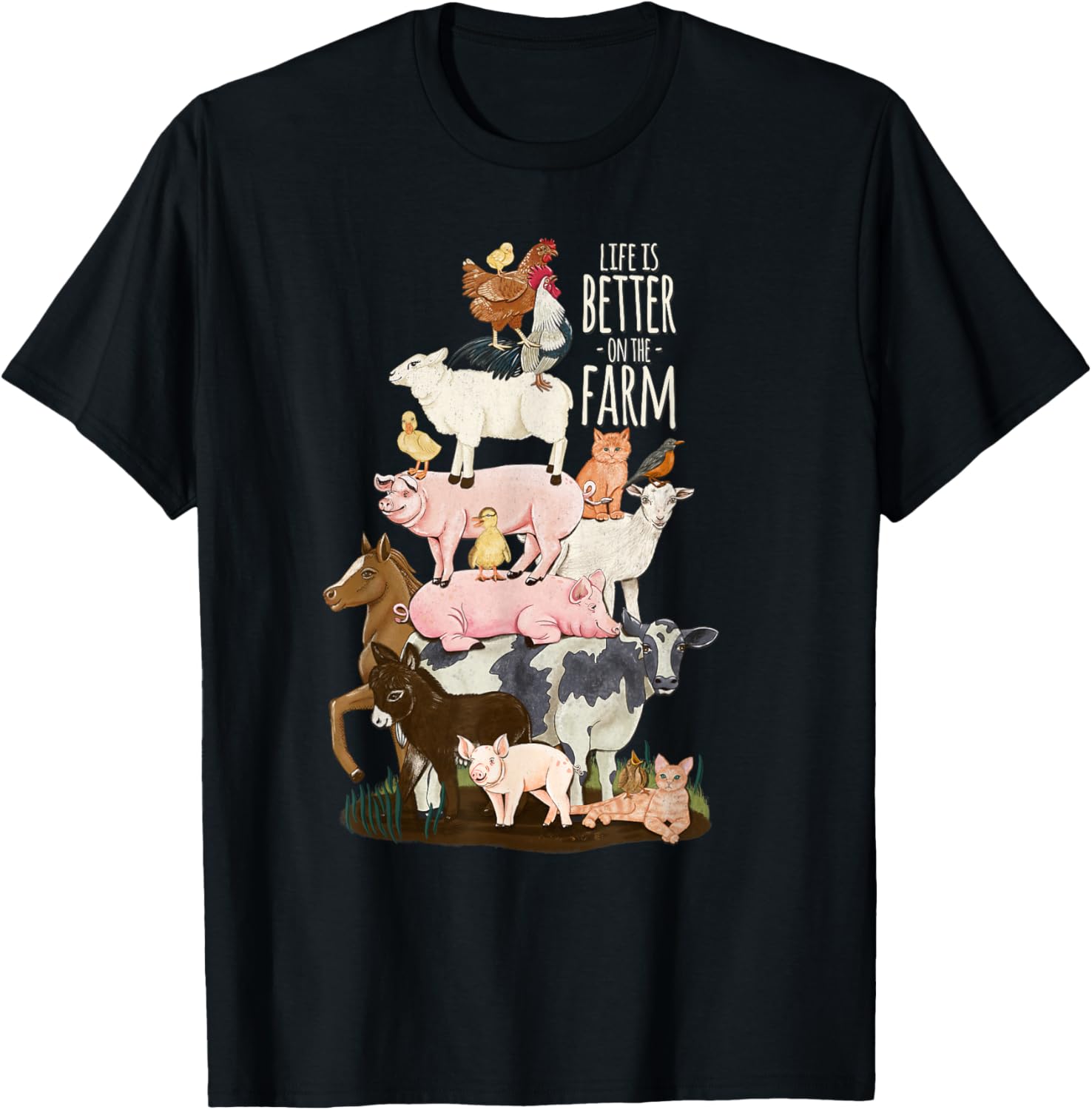 Life is better on the Farm Cute Animals Country Farm Girl Apparel Trending US Fan Favorite