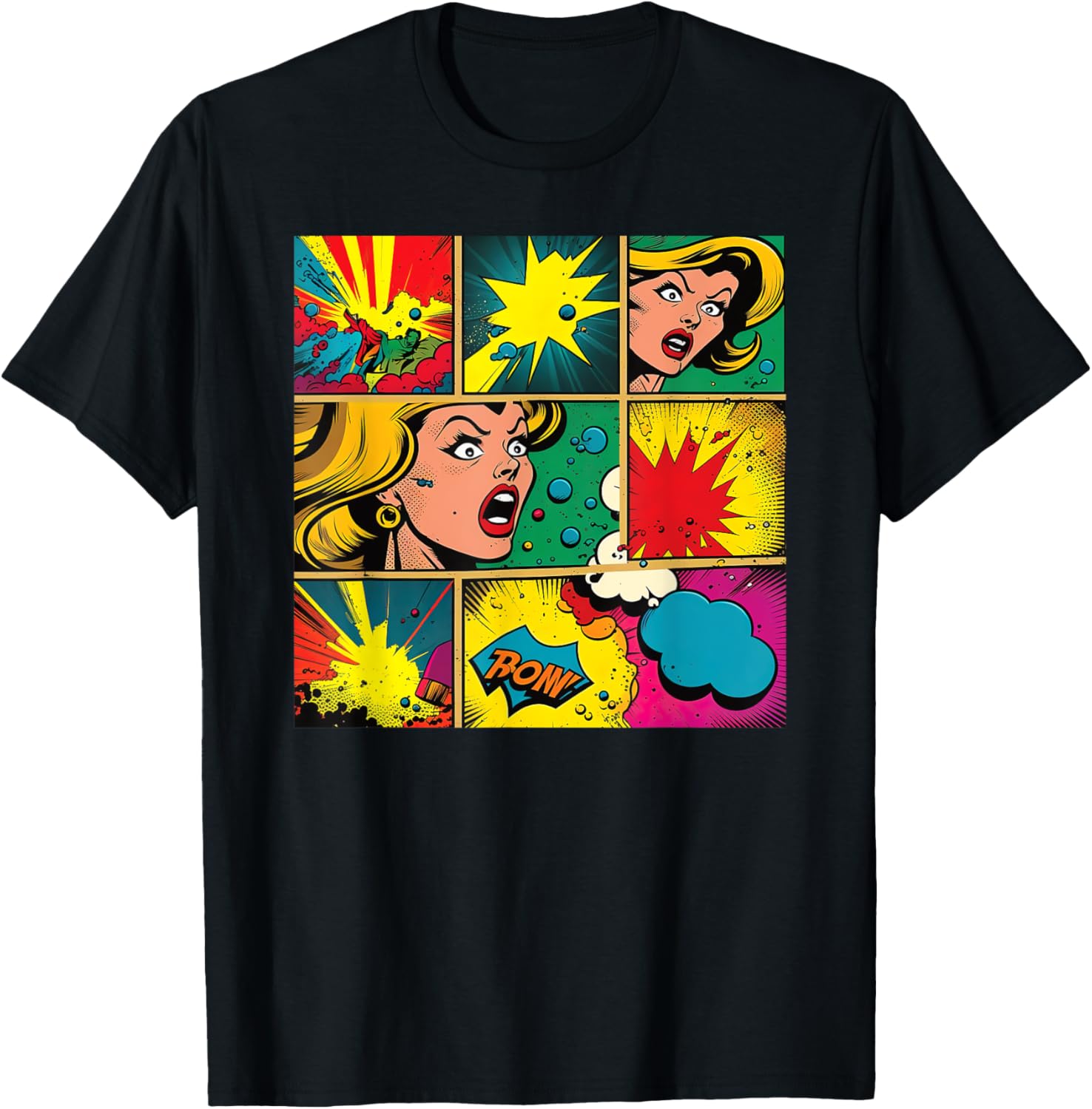 Funny Retro Comic Pop Art Shirt Fun Cartoon Comics Manga Tee T Shirt Aesthetic Wall Art