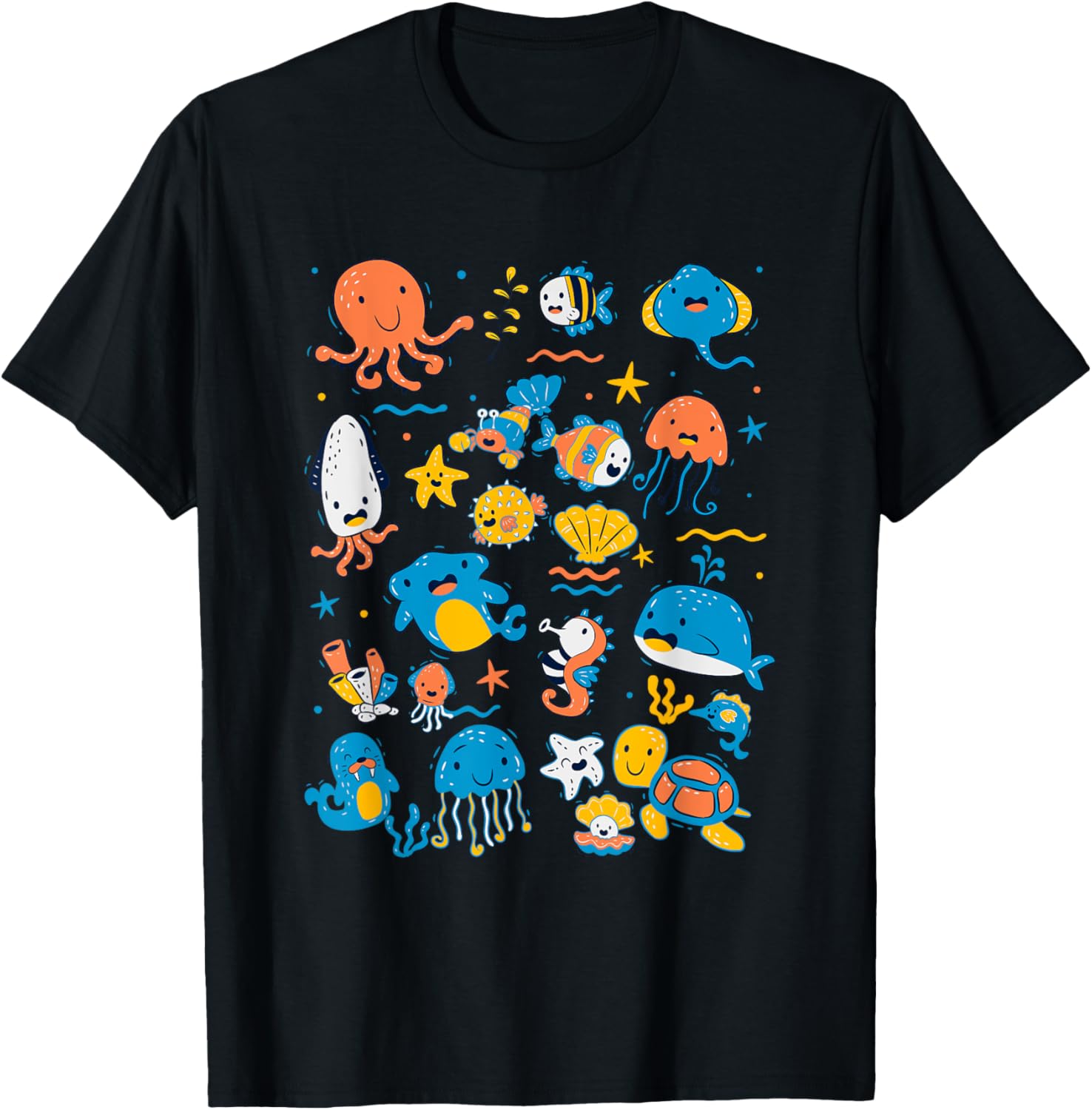 Cute Sea Animals Kids Children Ocean Creatures Clownfish Apparel Trending US Gift Ready