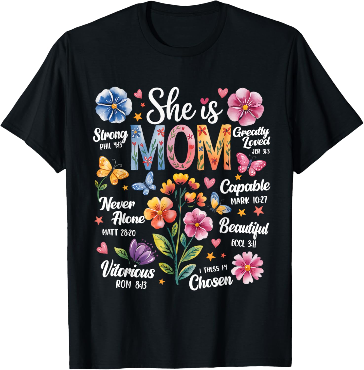 She Is Mom Bible Verses Christian Boho Floral Mother's Day