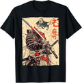 Samurai Cat Warrior Ukiyo Ink Artwork Cat Samurai Apparel Aesthetic Wall Art