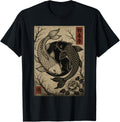 Yin Yang Koi Fish Japanese Retro Ukiyo e Woodblock Art Apparel Classic Poster Look