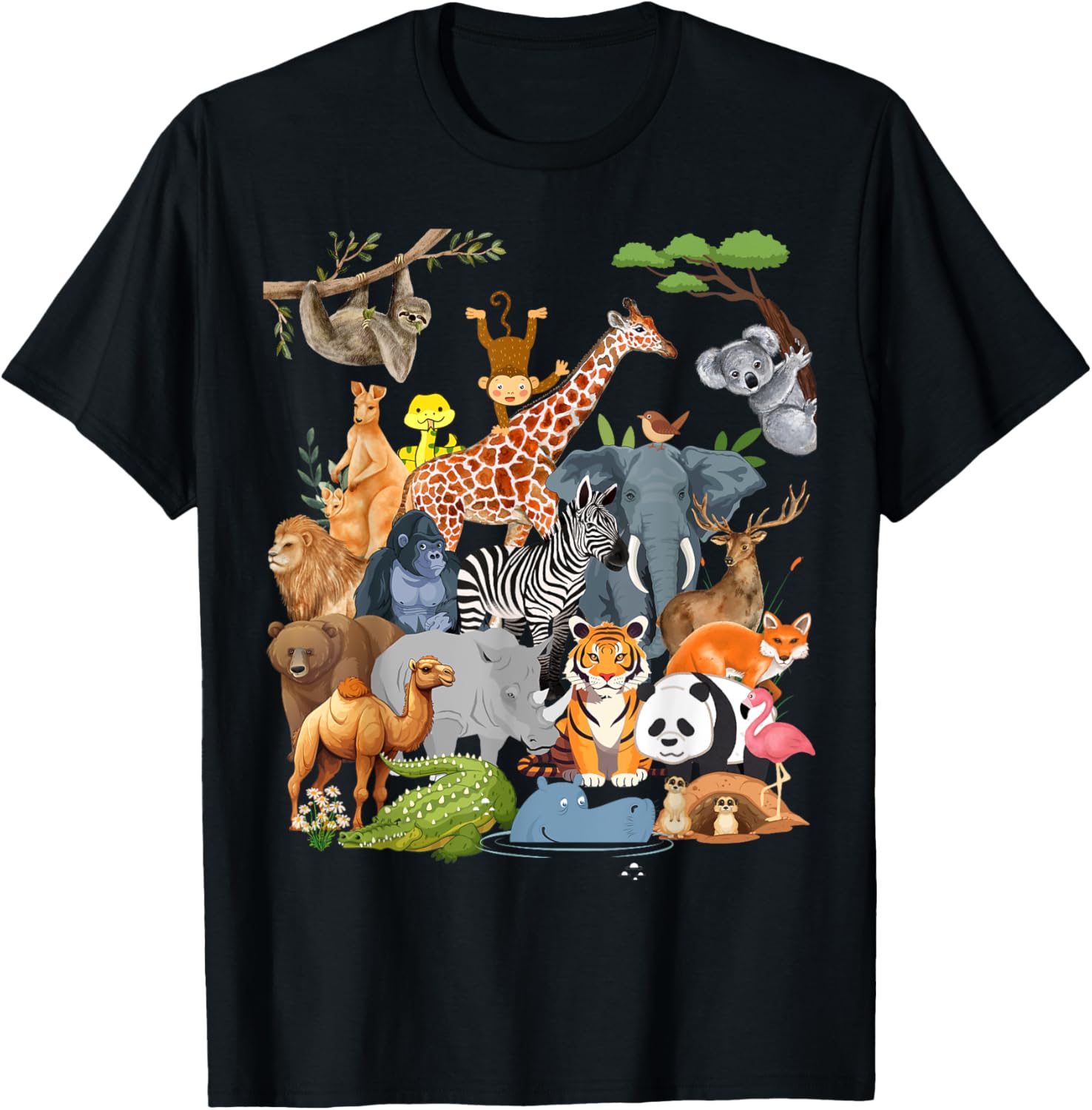 Men Women and Kids Wildlife Zoo Day Party Cute 22 Animals Apparel Trending US Everyday Wear