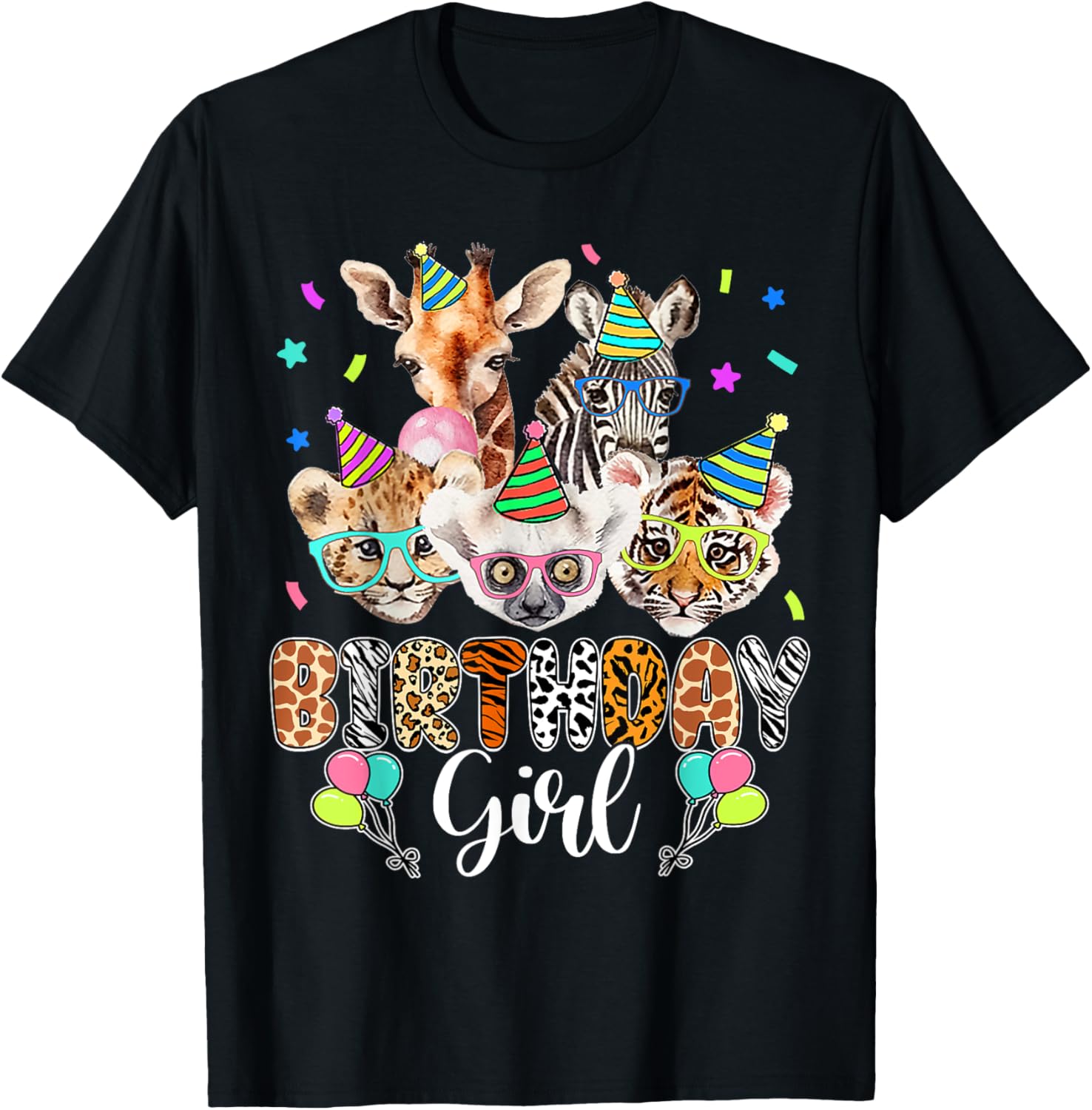 Happy Birthday Girl Zoo Animals Wildlife Girls Kids Cute Apparel Trending US US Top Pick