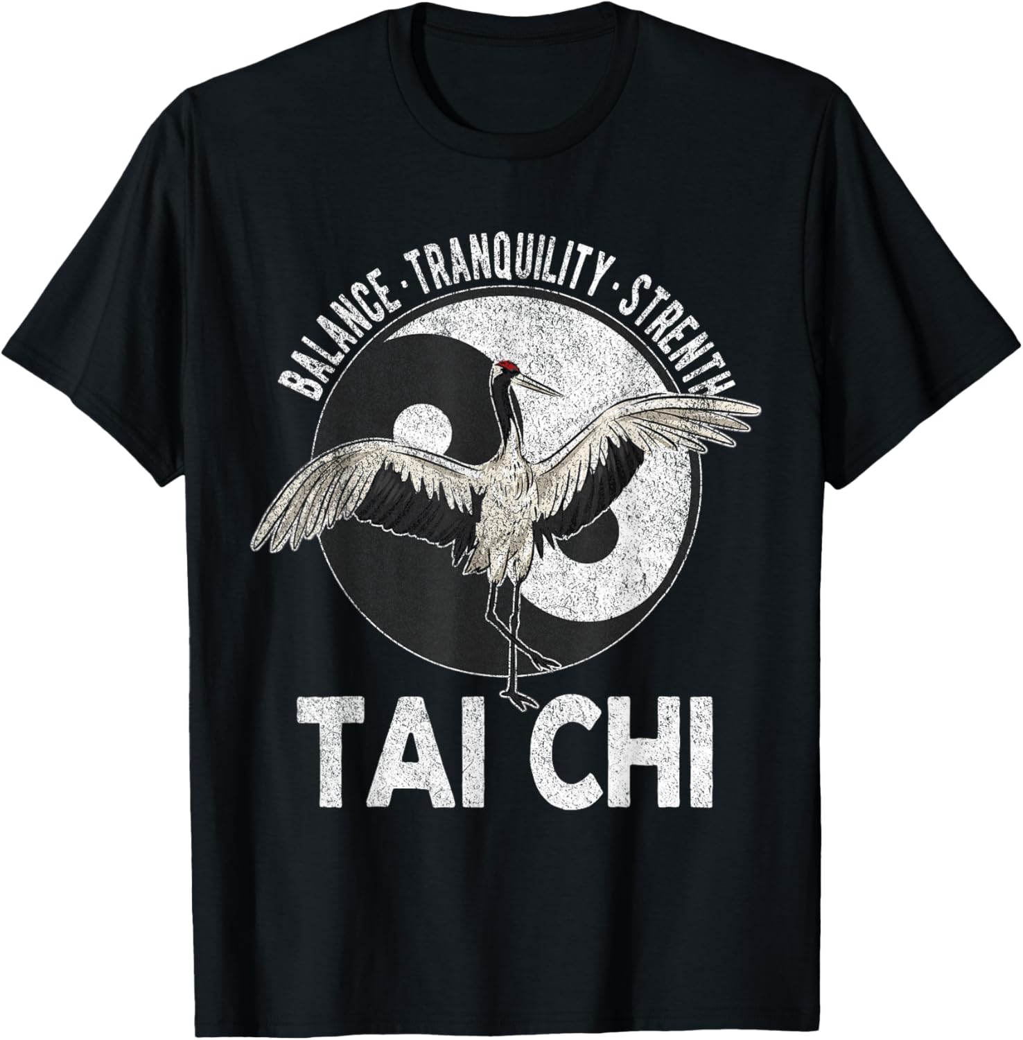 Tai Chi Yin Yang Crane Chinese Martial Arts Retro Vintage Apparel Aesthetic Wall Art
