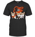 Baltimore Orioles Baseball Fans And Cute Corgi Dog Lovers T Shirt