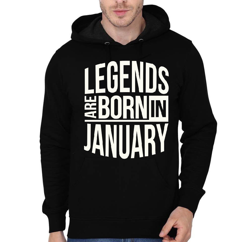Legends Are Born In January Black Hoodie