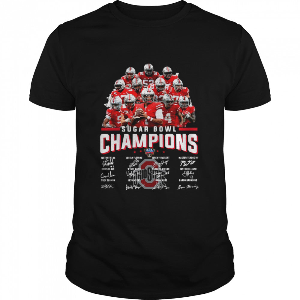 Ohio State Buckeyes Sugar Bowl Champions Signatures shirt