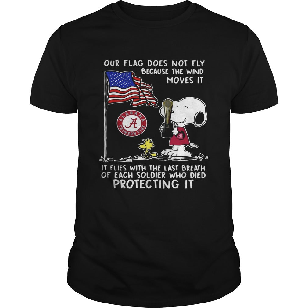 Snoopy and Woodstock Alabama Crimson Tide our flag does not fly shirt