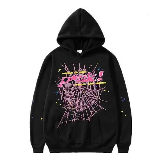Pink Spider Black Hoodie