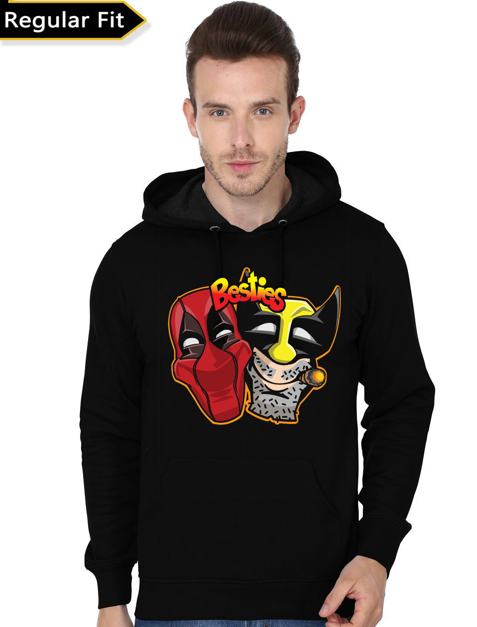 Bestie Deadpool And Wolverine Black Hoodie