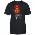 CB rapperBig face red hat gang graphic signature shirt