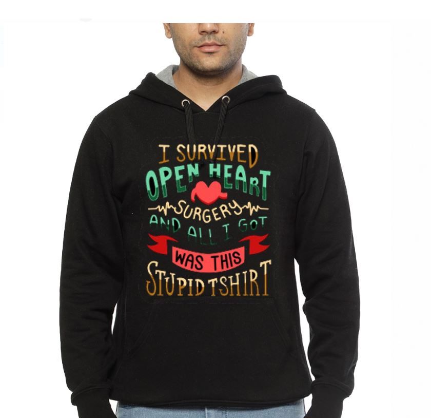 Survived Open Heart Surgery Black Hoodie