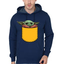 Pocket Baby Yoda Navy Blue Hoodie
