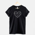 Geometric Heart Symbol TShirt, Abstract Love Shape, Good Vibes Mantra T Shirt
