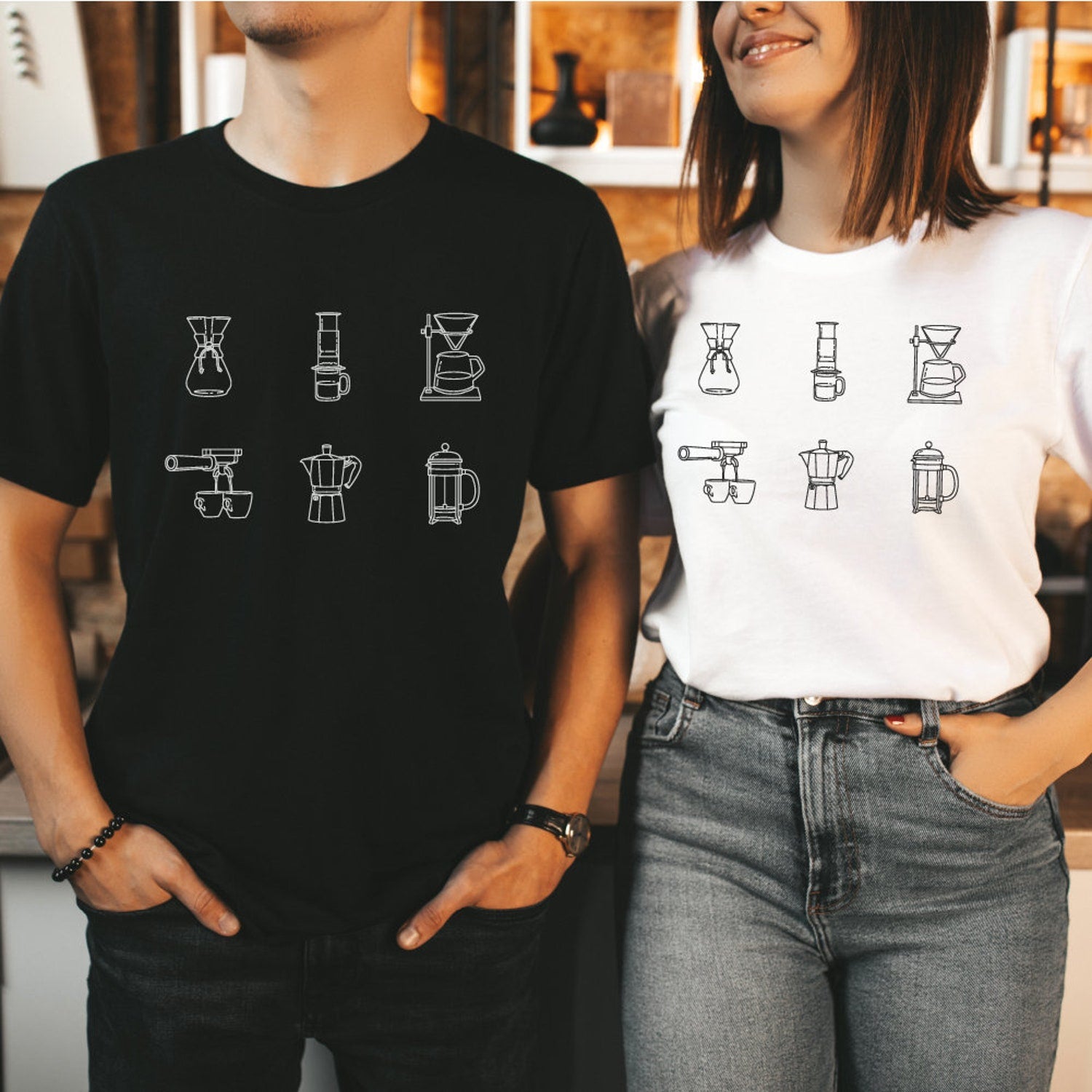 Coffee t-shirt, shirt for coffee lovers, barista tee, minimalist t-shirt, chemex, pour over