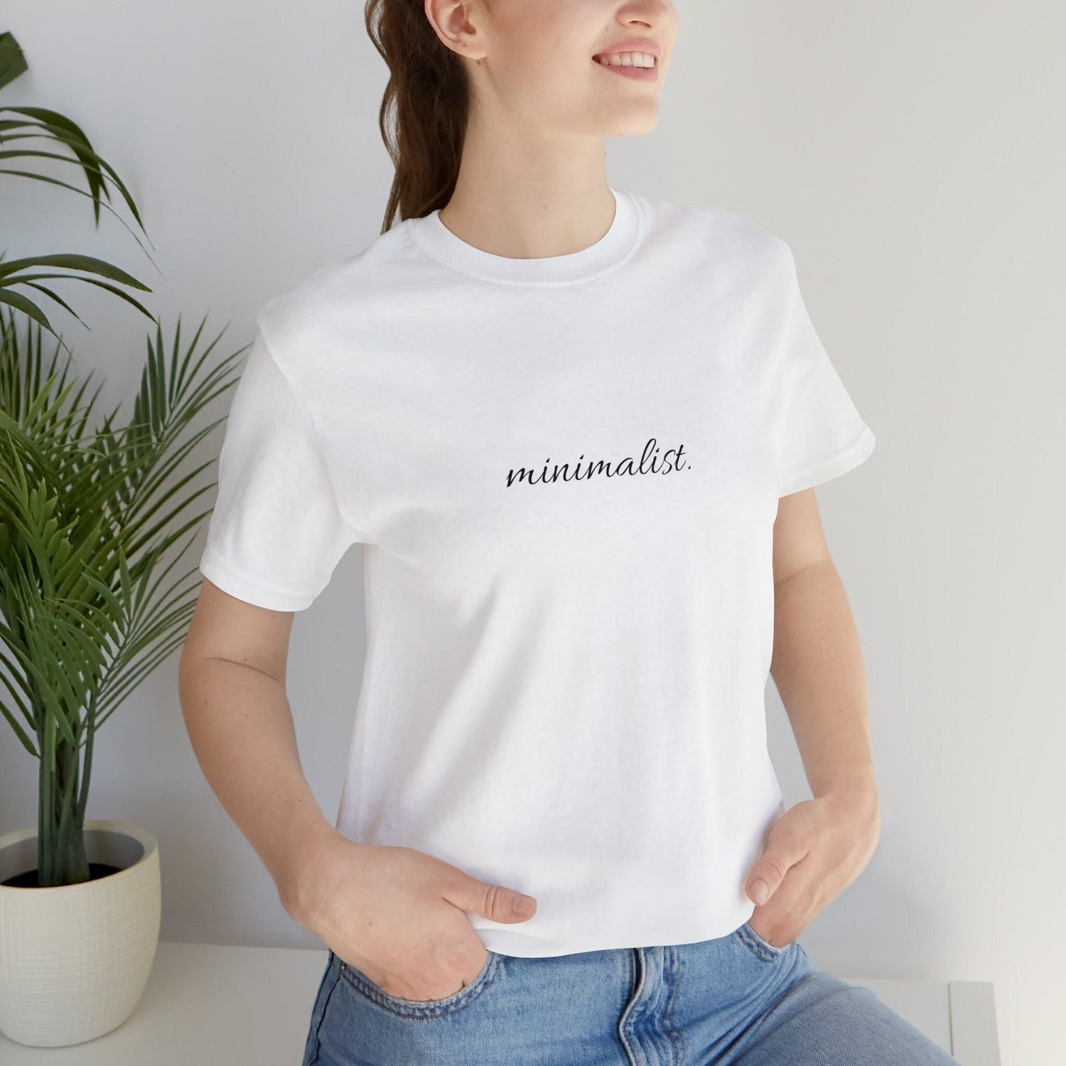 Minimalist Tee-Shirt Minimalist Tshirt gift for her cursive