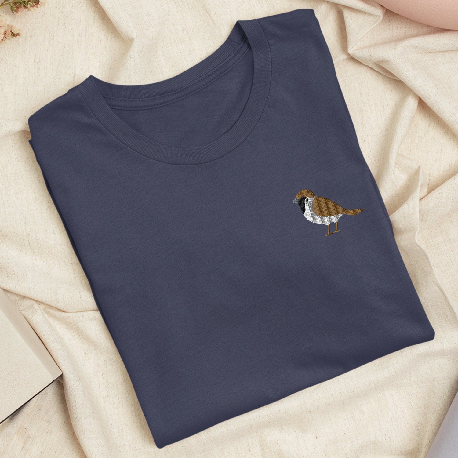 Sparrow Embroidered T-Shirt, Lightweight Cotton Unisex Fit