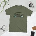 Brushed Land Rover Defender Outline T-Shirt Front and Back – Classic Car Lovers' Short-Sleeve Unisex T-Shirt