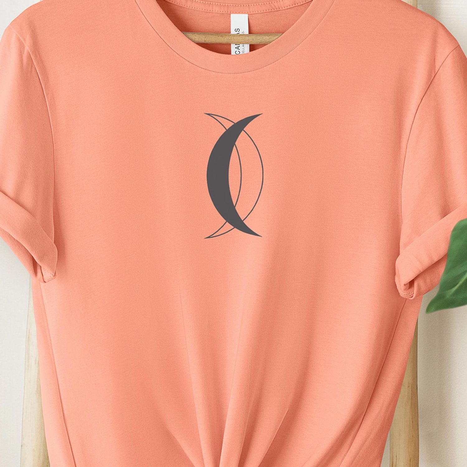 Two Crescent Moons Tee, Minimalistic Line Art, Minimalist T-Shirt, Unisex Graphic Tee, Soft Cotton Casual Wear